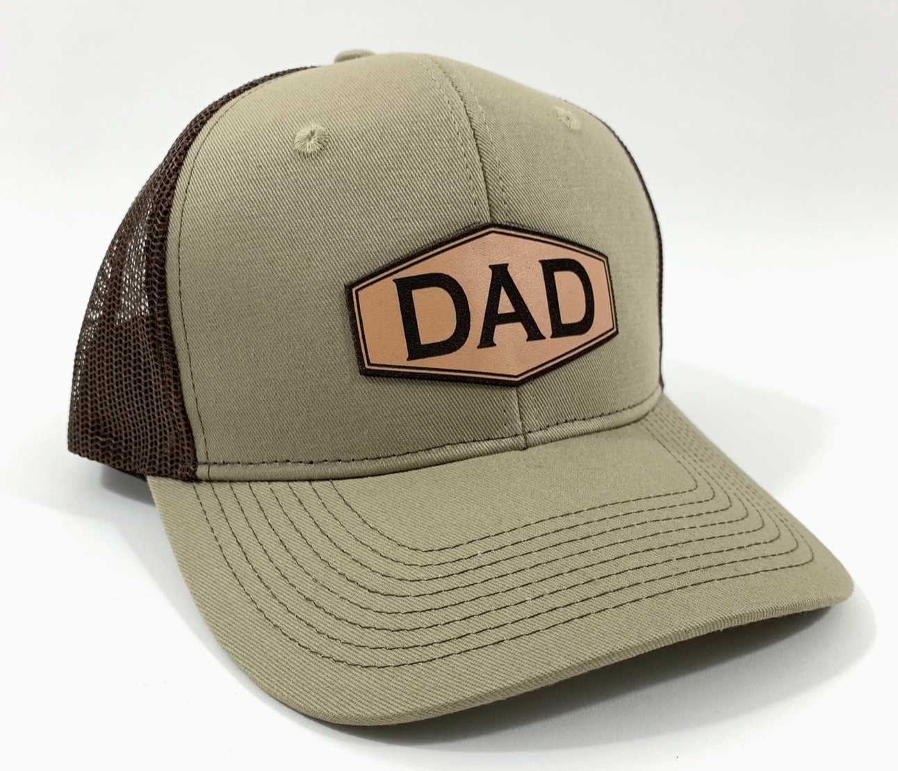Dad Leather Patch Hat - Khaki Tan - Mens Fathers Day Gifts